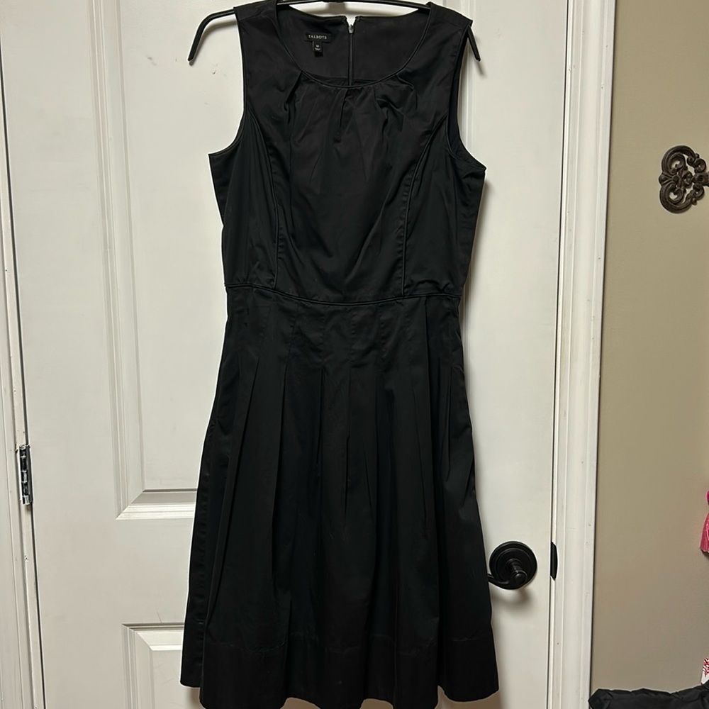 Talbots Black Pleated Dress Size 10